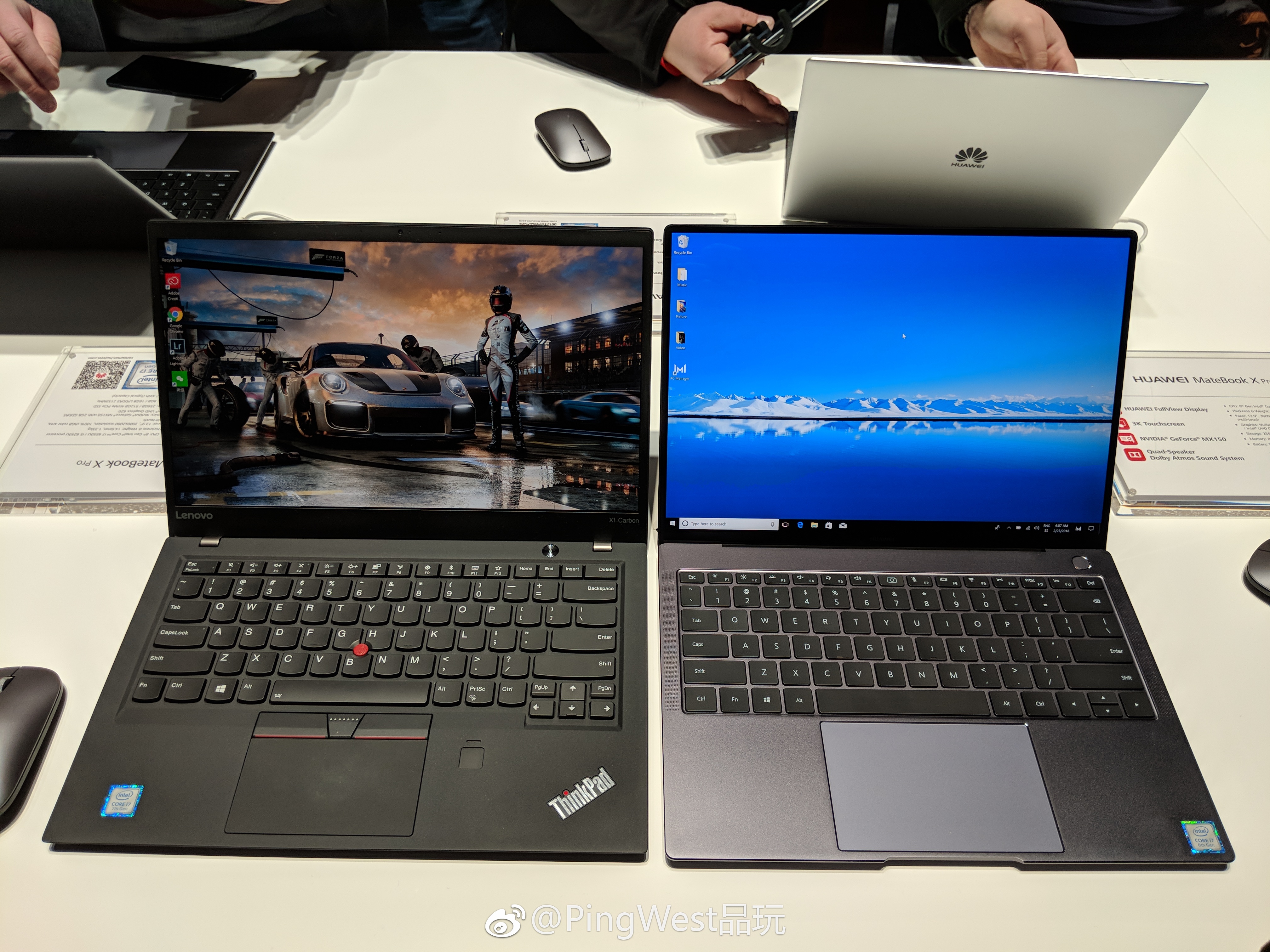 matebook x pro横向,纵向参数对比竞品