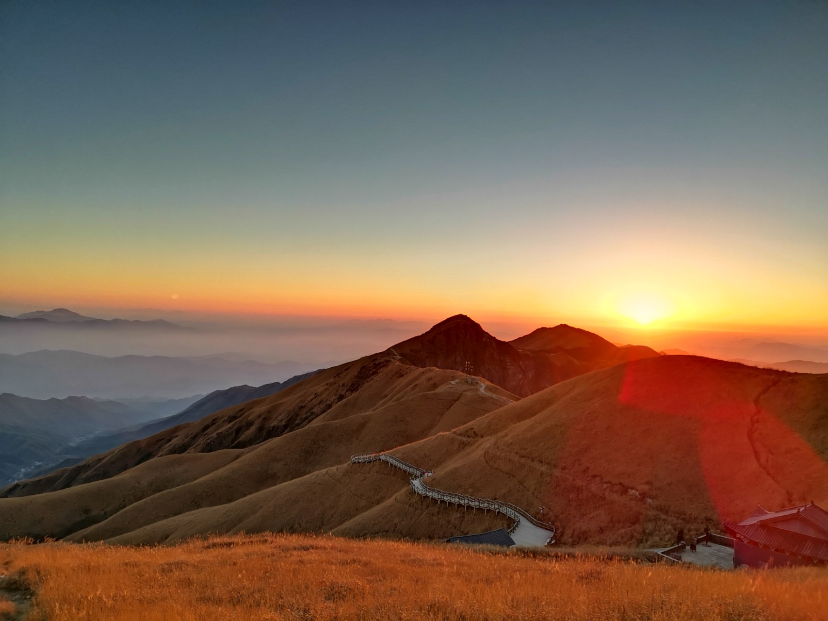 一组风景照,日落日出