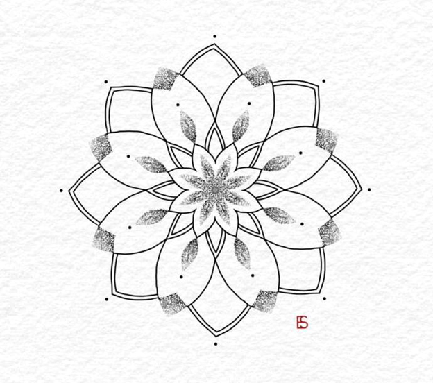 勾线笔画出的黑白小画